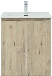 Aquanet Мебель для ванной Алвита New 60 2 дверцы подвесная дуб веллингтон белый – фотография-5